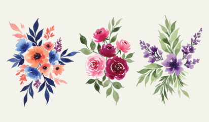 Watercolor Floral Arrangements A Collection of Delicate Blooms for Design and Decoration