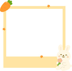 Cartoon Rabbit and Carrot Frame