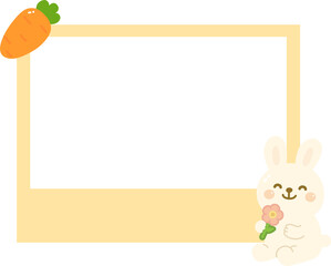 Cartoon Rabbit and Carrot Frame