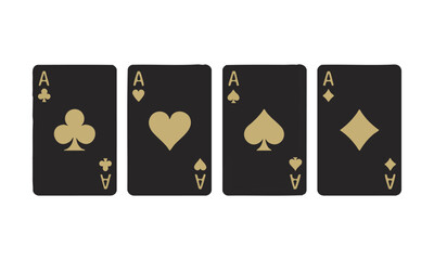 Gold and Black Casino Poker Card Design Vector illustration Set, easily editable.
