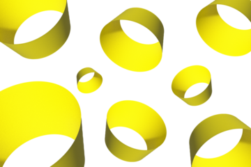 seamless pattern of yellow 3d object background