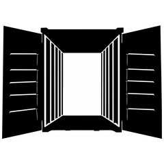 Open Cargo Container Design. Industrial Storage Illustration