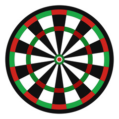 Dartboard Design. Colourful Target Illustration. Aim and Precision Concept in Flat Art Style