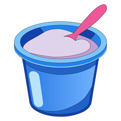 Food Illustration Featuring Spoon and Container in Modern Flat Art Style