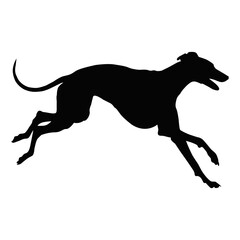 Running Dog Silhouette Design. Animal Speed and Motion