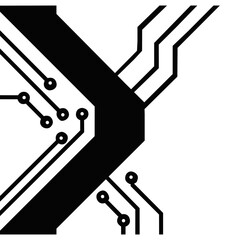 Circuit Line Design. Tech Illustration Featuring Electronic Pathways