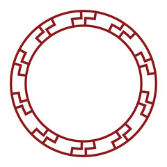 Elegant circular chinese frame with intricate patterns, perfect for artistic and decorative use.
