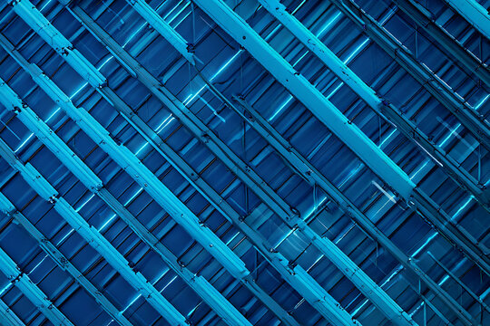 Abstract pattern of intersecting blue geometric lines and shapes