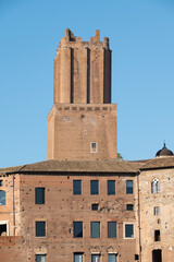 The Torre delle Milizie (Nero's Tower) a fortified medieval tower in Rome, Italy