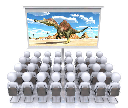 Filmvorf&uuml;hrung mit dem Dinosaurier Ichthyovenator und 3D Figuren