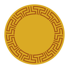 Decorative circular greek frame with intricate patterns, ideal for artwork, decor, and design projects.