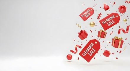 Flat discount sale offer clearance tags background