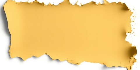 Fototapeta premium A textured, torn piece of golden paper with a smooth finish, showcasing a vibrant hue and irregular edges for artistic or decorative use.