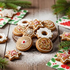 christmas gingerbread cookies and spices