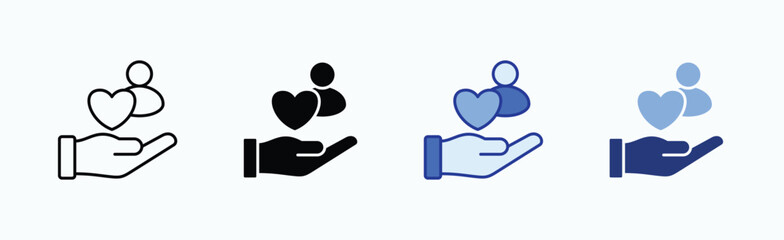 Empathy icon sheet multiple style collection isolated vector