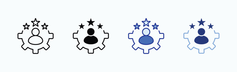 Expert icon sheet multiple style collection isolated vector