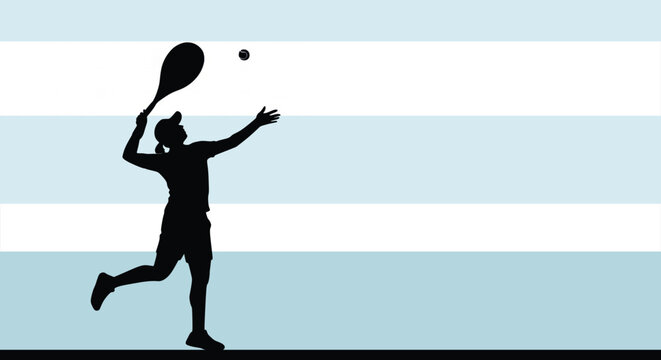 tennis player silhouette vector illustration