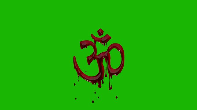 Bleeding Effect of Om Symbol Animation on Green Screen