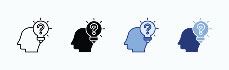 Curiosity icon sheet multiple style collection isolated vector