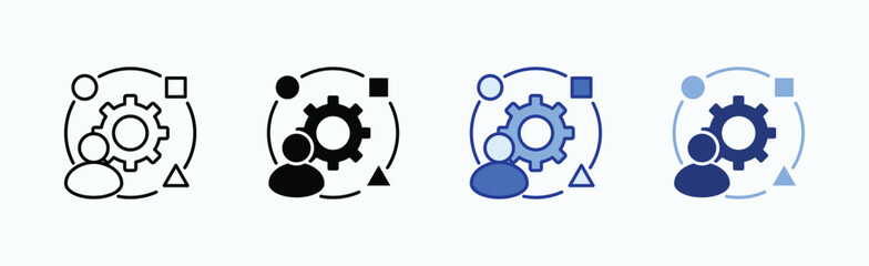 Adaptability icon sheet multiple style collection isolated vector