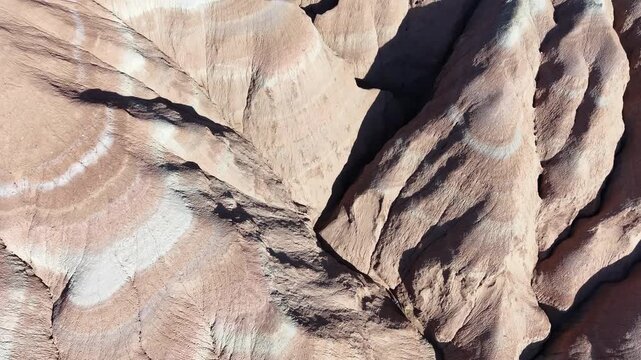 Cinematic Aerial Drone View of Aktau Mountains &ndash; Colorful Desert Landscape of Altyn Emel