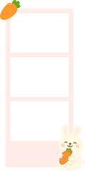 Cartoon Rabbit and Carrot Frame