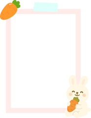 Cartoon Rabbit and Carrot Frame