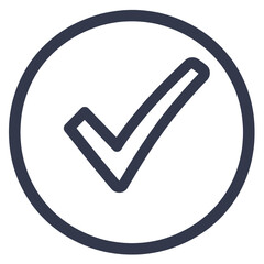 Simple Dark Blue Check Mark Inside Circle On White Background With Subtle Texture Overlay
