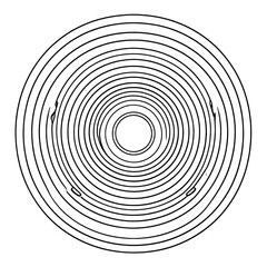 Fototapeta premium Concentric Circles Forming a Circular Pattern with a Central Opening Against a White Background Abstract Graphic Design
