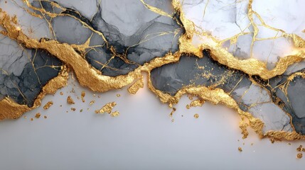 Elegant Abstract Marble Texture with Striking Gold Veins Design