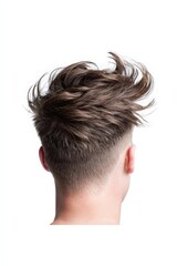 Stylish Short Haircut with Dynamic Texture and Volume from Behind