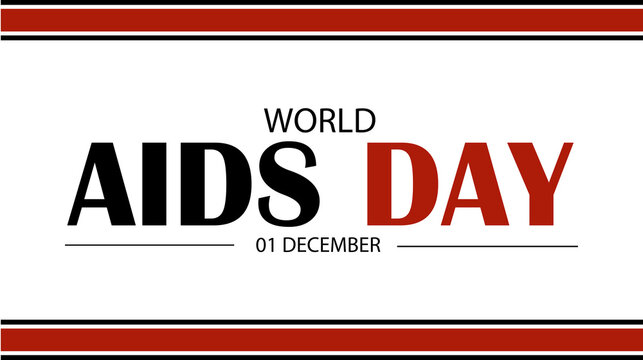 World AIDS Day banner design in clean modern style on white background, perfect for global health awareness campaigns