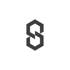 letter s8 simple hexagonal linked geometric infinity logo vector