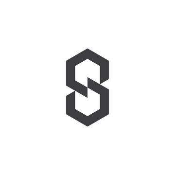 letter s8 simple hexagonal linked geometric infinity logo vector