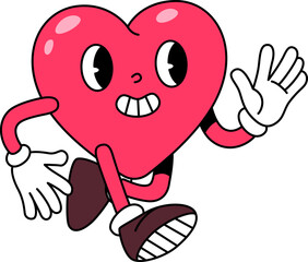 Heart Mascot Running