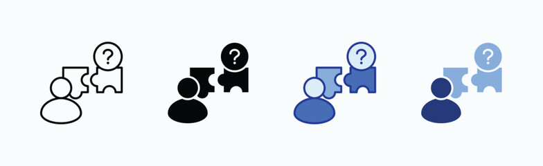 Difficulty icon sheet multiple style collection isolated vector
