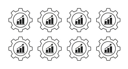 Growth within gears a visual representation of business progress and development