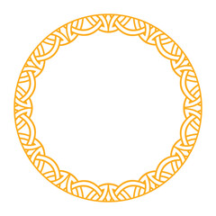 An intricate circular frame featuring celtic and viking patterns. ideal for decorative and artistic design applications.