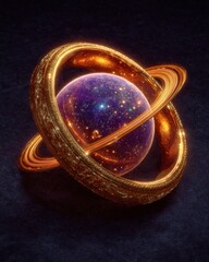Beautifully rendered cosmic orb with rings.
