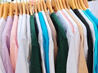 row of solid t shirts