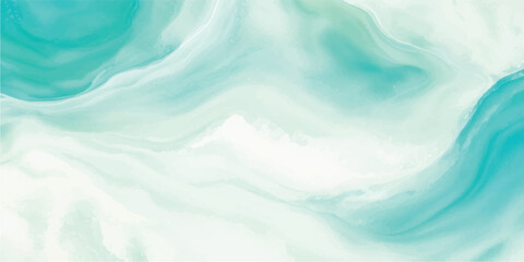 Obraz premium Abstract watercolor background in teal and white soft flowing texture perfect for backgrounds and design elements