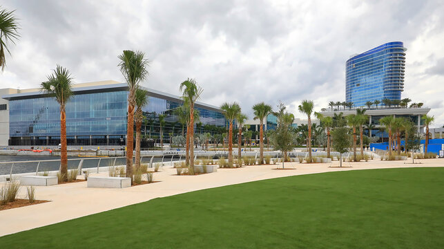 Newly updated Broward County Convention Center, with expanded 350,000 sq. ft of exhibit space is now complete, Fort Lauderdale, Florida, USA. 