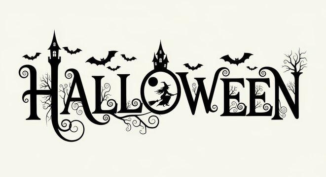 Halloween isolated on white background