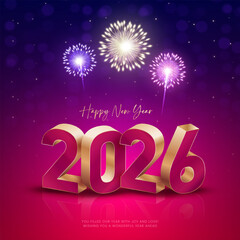 3D 2026 Happy new year letters banner, 2026 Happy new year vector art and illustration. 2026 Happy new year letters banner, Happy new year vector art and illustration. 