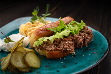 Veal Sandwich with Egg Scramble