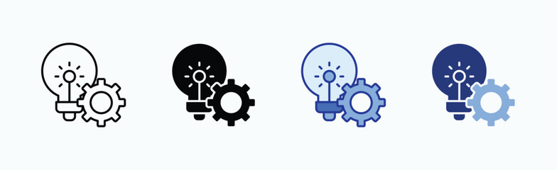 Strategy icon sheet multiple style collection isolated vector