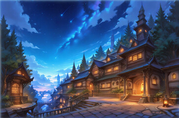 Fototapeta premium Fantasy City Wallpaper
