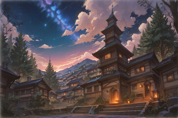 Fototapeta premium Fantasy City Wallpaper