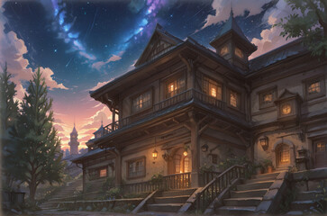 Fototapeta premium Fantasy City Wallpaper