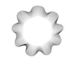 Intricate circular line pattern evoking a techno music vibe, perfect for modern digital designs.